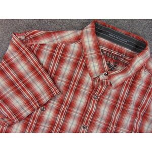 Kuhl Shirt Mens Large Red White Plaid Western Outdoor Travel Hiking